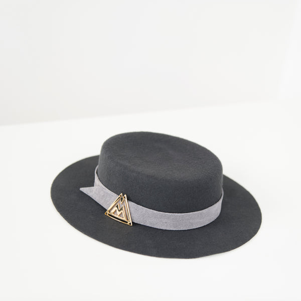 ALMEDA CLUB BOLTA FABRICATIONS 6パネル HAT Charcoal Grey Wool Felt Boater Hat | ZINKA GREY – Iona Montgomery